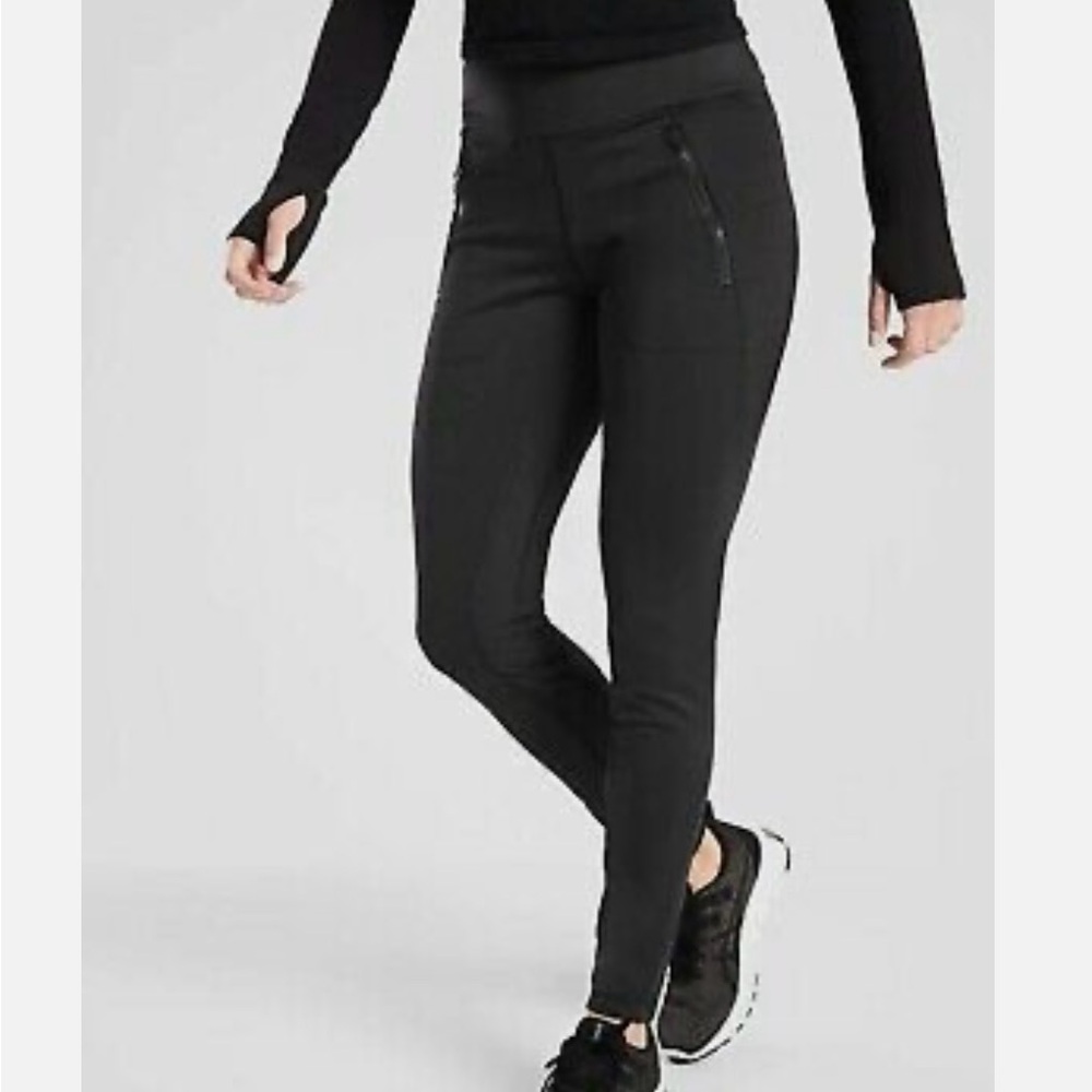 Athleta Peak Hybrid Fleece Leggings in Black - NWT